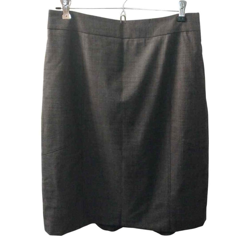 Ann Taylor black houndstooth pattern Wool Blend career skirt size 8